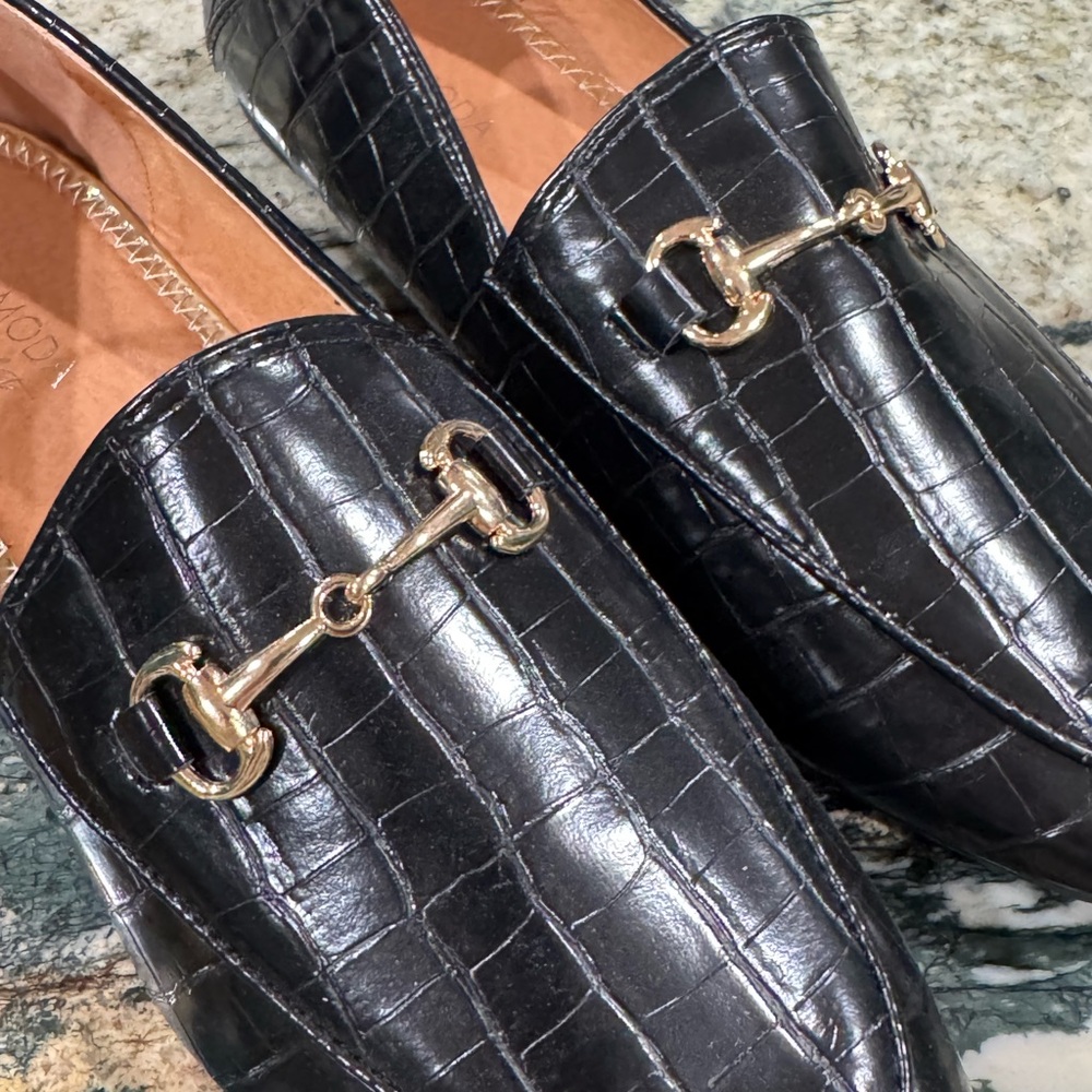 NEW! TOP MODA COMFORT Flats Loafers croc-embossed Size 10 Man-made Materials! - Picture 4 of 10